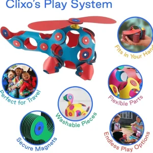 Clixo - Magnetic Super Rainbow (60pcs)> For 5+ Year Olds | For 4+ Year Olds