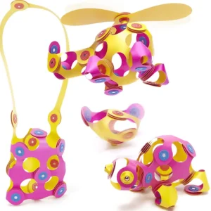 Clixo Magnetic Crew Pack - Yellow & Pink (30 pcs)> For 5+ Year Olds | For 4+ Year Olds