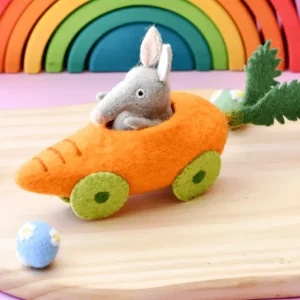 Tara Treasures Felt Bilby With Carrot Car Toy> Small World Play