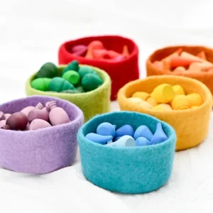 Tara Treasures Felt Colourful Bowls - Set of 6> Small World Play