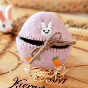 Tara Treasures Felt Egg Cover - Pink With Bunny Motif> Small World Play