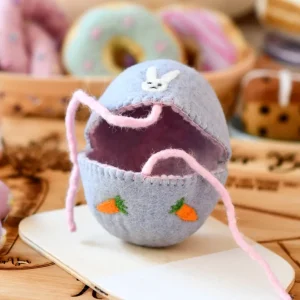 Tara Treasures Felt Egg Cover - Purple With Bunny Motif> Small World Play