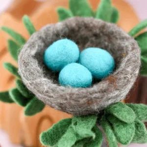 Tara Treasures Felt Nest With 3 Blue Robin Eggs> Small World Play