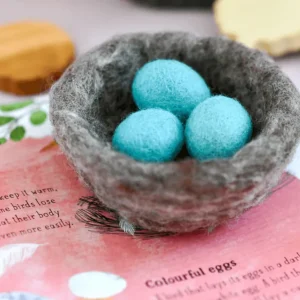 Tara Treasures Felt Nest With 3 Blue Robin Eggs> Small World Play