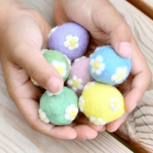 Tara Treasures Felt Pastel Flower Eggs (Set of 6)> Small World Play | Food Play