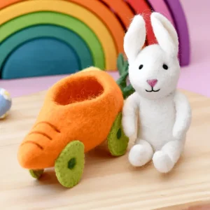 Tara Treasures Felt Rabbit With Carrot Car Toy> Small World Play