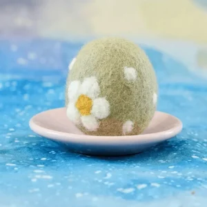 Tara Treasures Felt Sage Green Floral And Dots Egg> Small World Play | Food Play