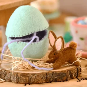 Tara Treasures Felt Surprise Egg - Brown Bunny Inside> Small World Play