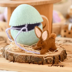 Tara Treasures Felt Surprise Egg - Brown Bunny Inside> Small World Play