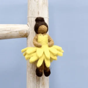 Tara Treasures Felt Waldorf Pocket Doll - Yellow Dress> Small World Play