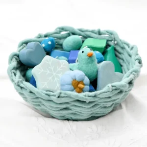 Tara Treasures Felt Weave Basket - Light Blue> Small World Play