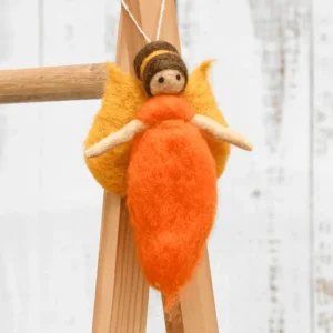 Tara Treasures Needle Felted Fairy // Orange Dress> Woodland & Magical Fairies Theme