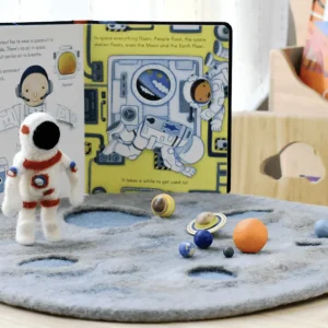 Tara Treasures Play Mat // Moon Crater with Astronaut Space> For 5+ Year Olds | For 4+ Year Olds