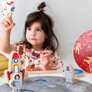 Tara Treasures Play Mat // Moon Crater with Astronaut Space> For 5+ Year Olds | For 4+ Year Olds
