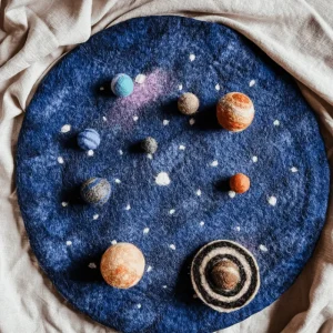 Tara Treasures Play Mat // Solar System Outer Space with Felt Planets> For 5+ Year Olds | For 4+ Year Olds